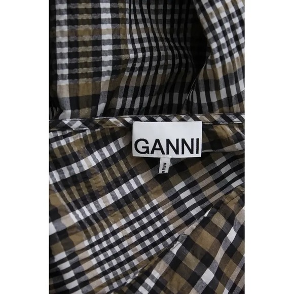 Ganni Seersucker Check Dress in Kalamata - Picture 4 of 8